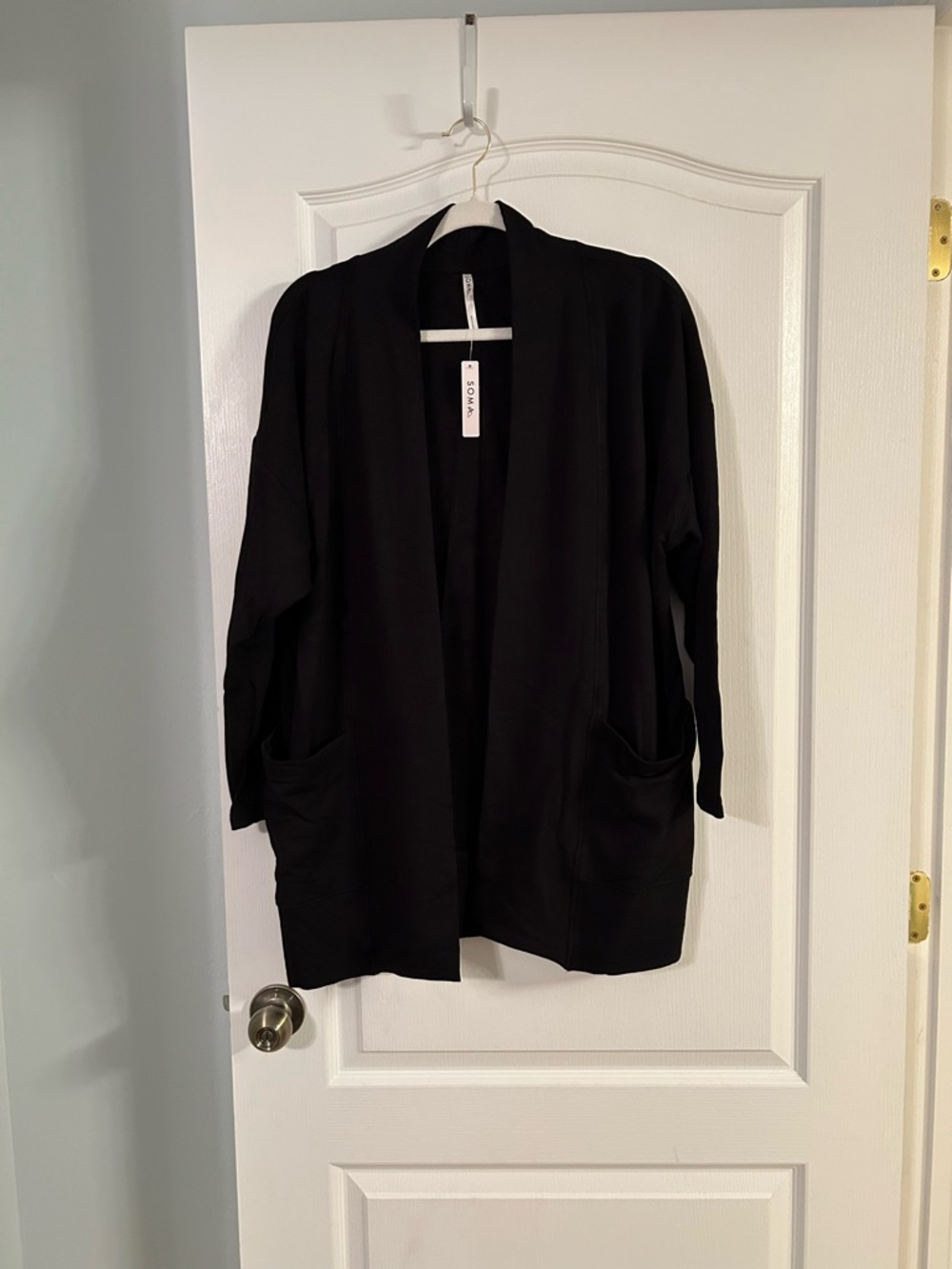 Soma Black Open-Front Cardigan Sweater